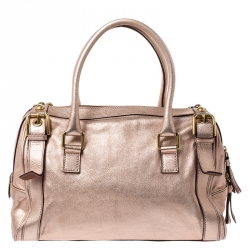 Dolce & Gabbana Metallic Pink Leather Miss Easy Way Boston Bag