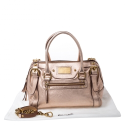 Dolce & Gabbana Metallic Pink Leather Miss Easy Way Boston Bag