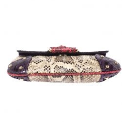Dolce and Gabbana Multicolor Python D-Ring Flap Chain Hobo