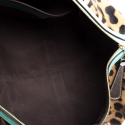Dolce & Gabbana Multicolor Leopard Print Coated Canvas and Leather Miss Escape Duffle Bag