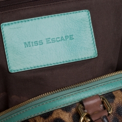 Dolce & Gabbana Multicolor Leopard Print Coated Canvas and Leather Miss Escape Duffle Bag