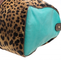 Dolce & Gabbana Multicolor Leopard Print Coated Canvas and Leather Miss Escape Duffle Bag