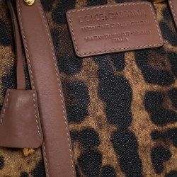 Dolce & Gabbana Multicolor Leopard Print Coated Canvas and Leather Miss Escape Duffle Bag