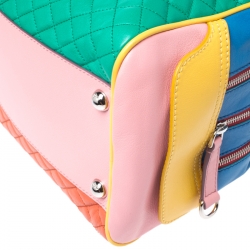 Pre Owned Dolce & Gabbana Multicolor Leather Lily Glam Bowler Bag