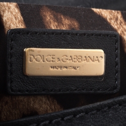 Pre Owned حقيبة دولتشي أند غابانا ميس سيسيلي صغيرة يد علوية ترتر و جلد بنفسجي و أسود