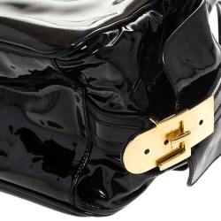 Pre Owned Dolce & Gabbana Black Vinyl and Patent Leather Side Pocket Top Handle Bag