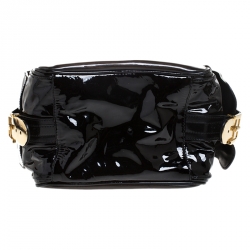Pre Owned Dolce & Gabbana Black Vinyl and Patent Leather Side Pocket Top Handle Bag