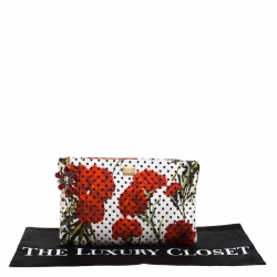 Pre Owned حقيبة يد صغيرة دولتشي أند غابانا سحاب كانفاس طباعة زهور متعددة الألوان