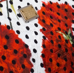 Pre Owned حقيبة يد صغيرة دولتشي أند غابانا سحاب كانفاس طباعة زهور متعددة الألوان