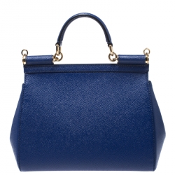 Pre Owned حقيبة دولتشي أند غابانا ميس سيسيلي متوسطة يد علوية جلد أزرق