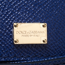 Pre Owned حقيبة دولتشي أند غابانا ميس سيسيلي متوسطة يد علوية جلد أزرق
