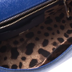 Pre Owned حقيبة دولتشي أند غابانا ميس سيسيلي متوسطة يد علوية جلد أزرق