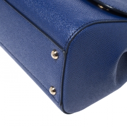 Pre Owned حقيبة دولتشي أند غابانا ميس سيسيلي متوسطة يد علوية جلد أزرق