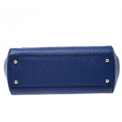 Pre Owned حقيبة دولتشي أند غابانا ميس سيسيلي متوسطة يد علوية جلد أزرق