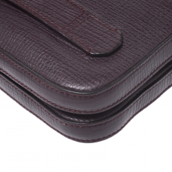 Pre Owned Dolce & Gabbana Burgundy Leather Double Zip Clutch