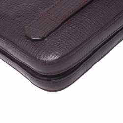 Pre Owned Dolce & Gabbana Burgundy Leather Double Zip Clutch