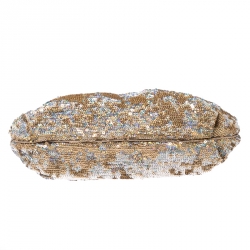 Pre Owned حقيبة كلتش دولتشي اند غابانا بإطار وقفل مرصعة كريستال وترتر ذهبية