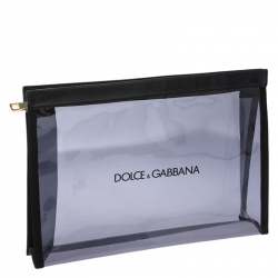 Pre Owned Dolce & Gabbana Black Transparent PVC Swimsuit Pouch