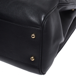 Pre Owned Dolce & Gabbana Black Leather Miss Sicily Top Handle Bag