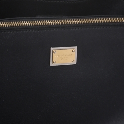 Pre Owned Dolce & Gabbana Black Leather Miss Sicily Top Handle Bag