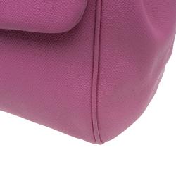 Pre Owned Dolce and Gabbana Pink Leather Large Miss Sicily Tote