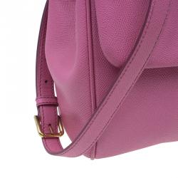 Pre Owned Dolce and Gabbana Pink Leather Large Miss Sicily Tote