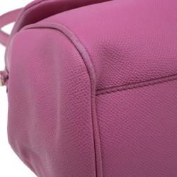 Pre Owned Dolce and Gabbana Pink Leather Large Miss Sicily Tote