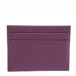 مملوكة مسبقًا محفظة بطاقات دولتش آند غابانا جلد بنفسجي