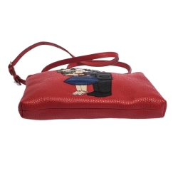 مملوكة مسبقًا Dolce & Gabbana Red Leather Family Patch Crossbody Bag