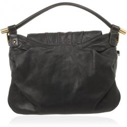 مملوكة مسبقًا Dolce and Gabbana Black Leather Top Flap Hobo Bag