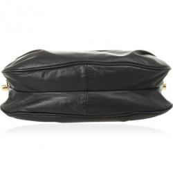 مملوكة مسبقًا Dolce and Gabbana Black Leather Top Flap Hobo Bag