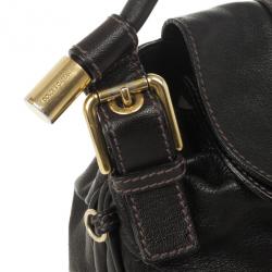 مملوكة مسبقًا Dolce and Gabbana Black Leather Top Flap Hobo Bag