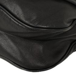 مملوكة مسبقًا Dolce and Gabbana Black Leather Top Flap Hobo Bag