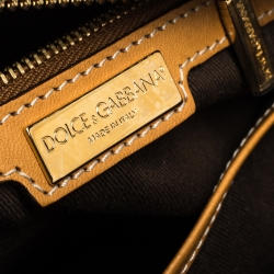 مملوكة مسبقًا  Dolce and Gabbana Brown Leopard Print Coated Canvas and Leather Satchel