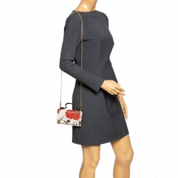 Pre Owned Dolce and Gabbana Multicolor Floral Print Leather Miss Sicily Von Wallet on Chain