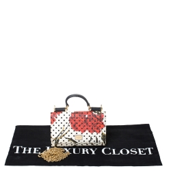 Pre Owned Dolce and Gabbana Multicolor Floral Print Leather Miss Sicily Von Wallet on Chain