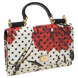 Pre Owned Dolce and Gabbana Multicolor Floral Print Leather Miss Sicily Von Wallet on Chain