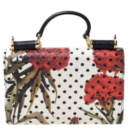 Pre Owned Dolce and Gabbana Multicolor Floral Print Leather Miss Sicily Von Wallet on Chain