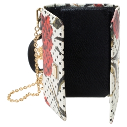 Pre Owned Dolce and Gabbana Multicolor Floral Print Leather Miss Sicily Von Wallet on Chain