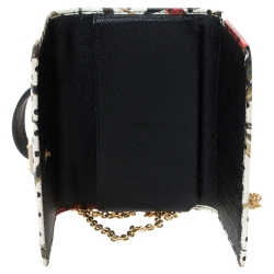 Pre Owned Dolce and Gabbana Multicolor Floral Print Leather Miss Sicily Von Wallet on Chain