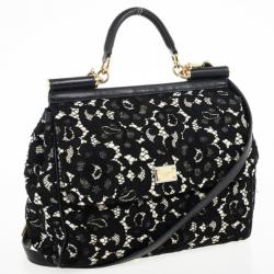 Pre Owned Dolce and Gabbana Miss Sicily Lace Bag