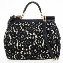 Pre Owned Dolce and Gabbana Miss Sicily Lace Bag