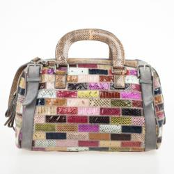 مملوكة مسبقًا Dolce and Gabbana Miss Easy Way Ayers Snakeskin Patchwork Satchel