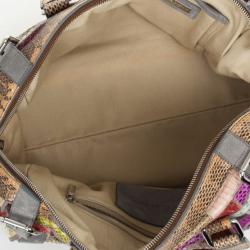 مملوكة مسبقًا Dolce and Gabbana Miss Easy Way Ayers Snakeskin Patchwork Satchel