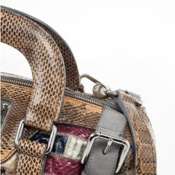مملوكة مسبقًا Dolce and Gabbana Miss Easy Way Ayers Snakeskin Patchwork Satchel