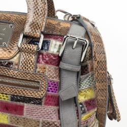 مملوكة مسبقًا Dolce and Gabbana Miss Easy Way Ayers Snakeskin Patchwork Satchel