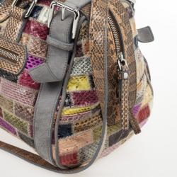 مملوكة مسبقًا Dolce and Gabbana Miss Easy Way Ayers Snakeskin Patchwork Satchel