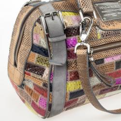 مملوكة مسبقًا Dolce and Gabbana Miss Easy Way Ayers Snakeskin Patchwork Satchel