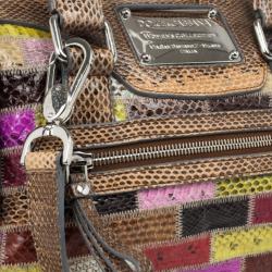 مملوكة مسبقًا Dolce and Gabbana Miss Easy Way Ayers Snakeskin Patchwork Satchel