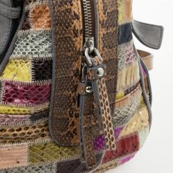 مملوكة مسبقًا Dolce and Gabbana Miss Easy Way Ayers Snakeskin Patchwork Satchel